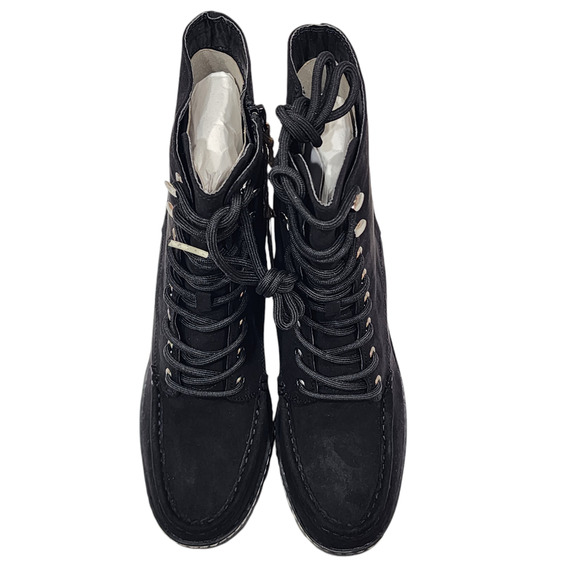 Cool Planet By Steve Maden Marsh Boots‎ Size 10 M Black Wedge Booties - Picture 10 of 16